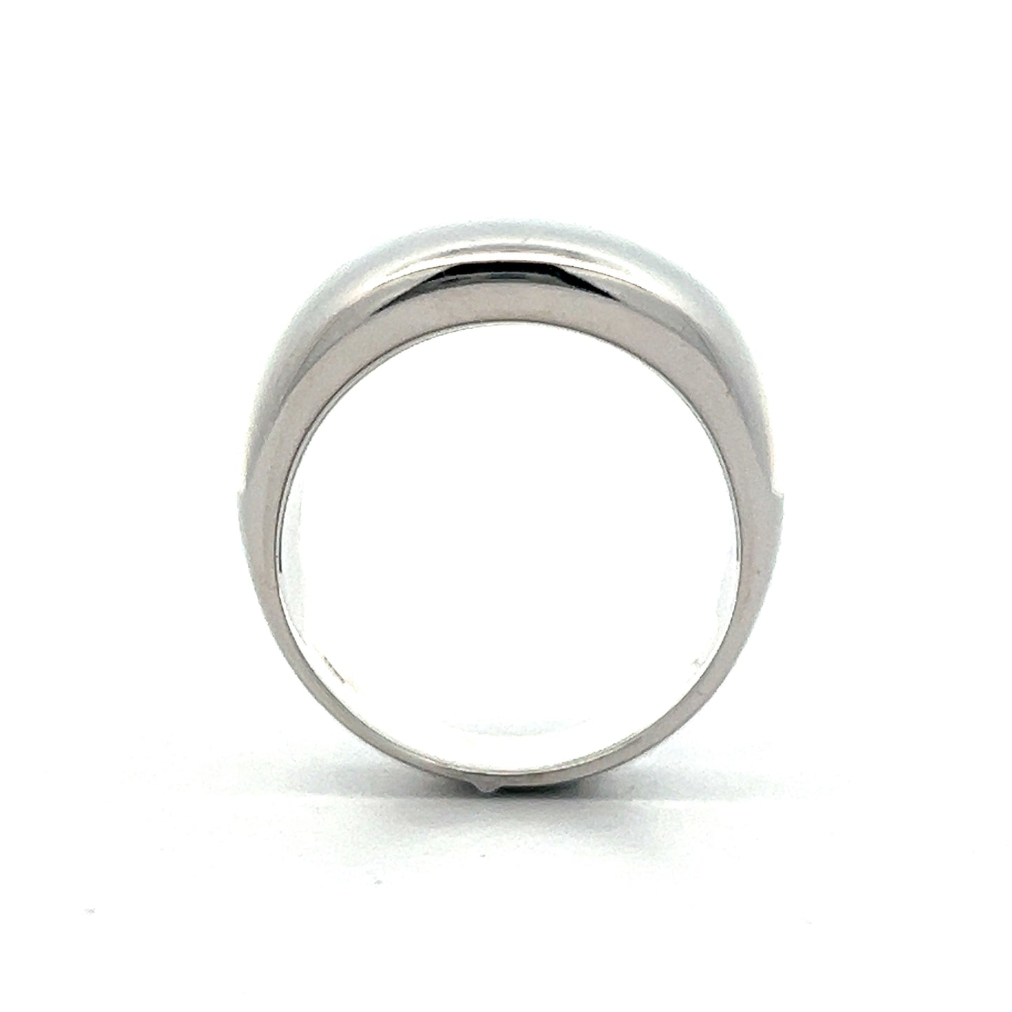 Wide Chunky Modern Right Hand Ring in 18k White Gold