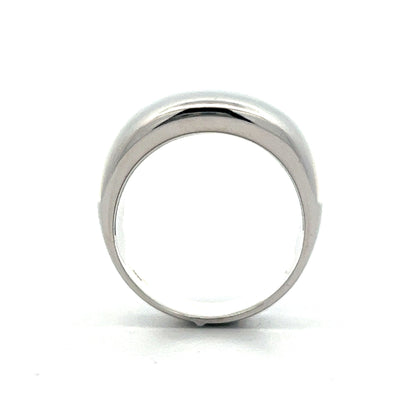 Wide Chunky Modern Right Hand Ring in 18k White Gold