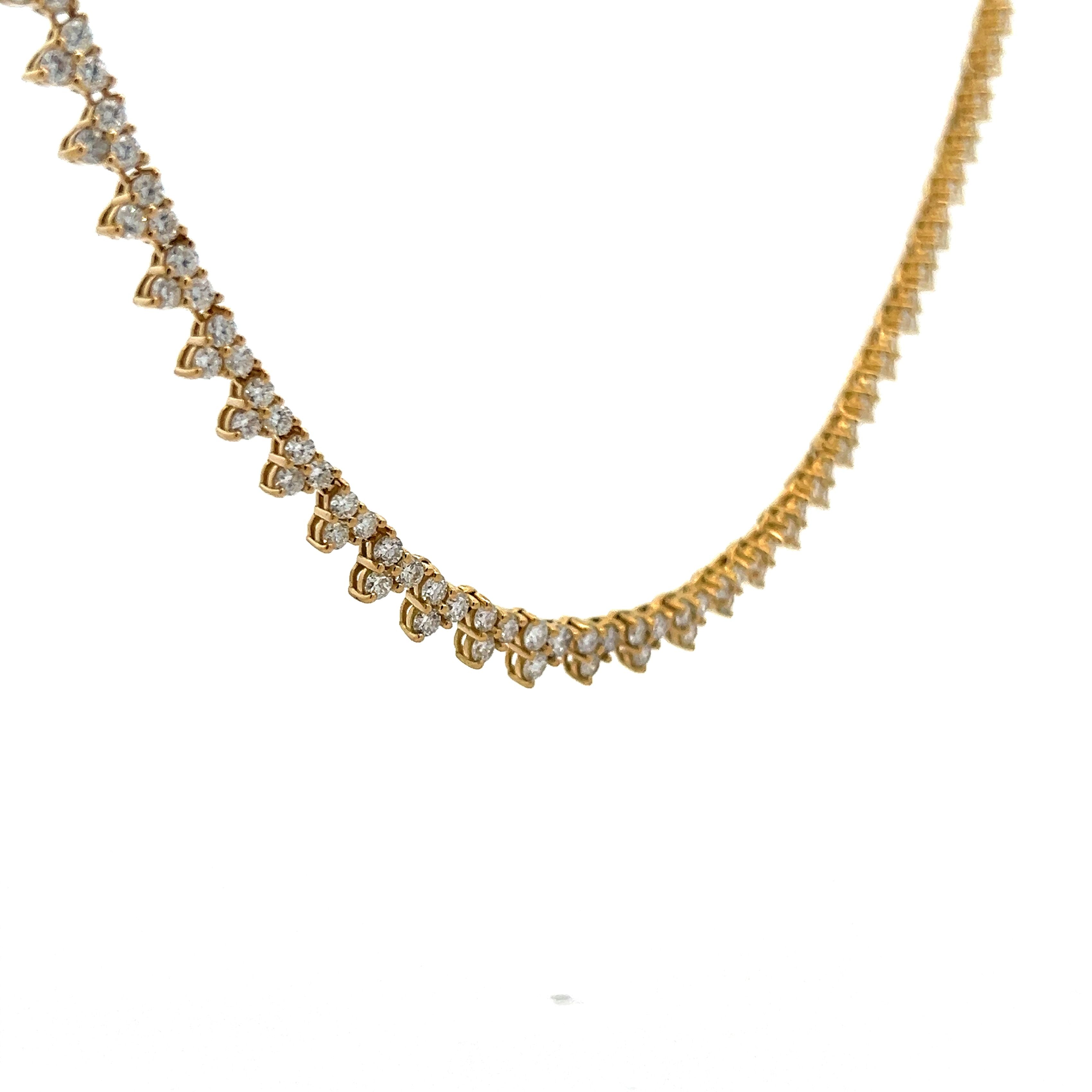 Round Diamond Half Riviera Necklace – No.3