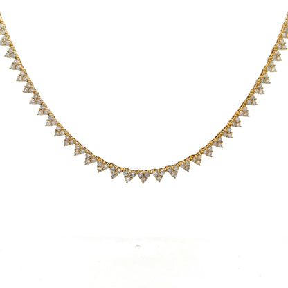 10 Carat Diamond Riviera Necklace in 18k Yellow Gold