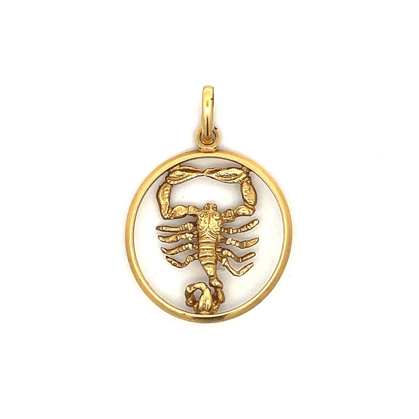 Vintage Scorpio Necklace Pendant in Yellow Gold