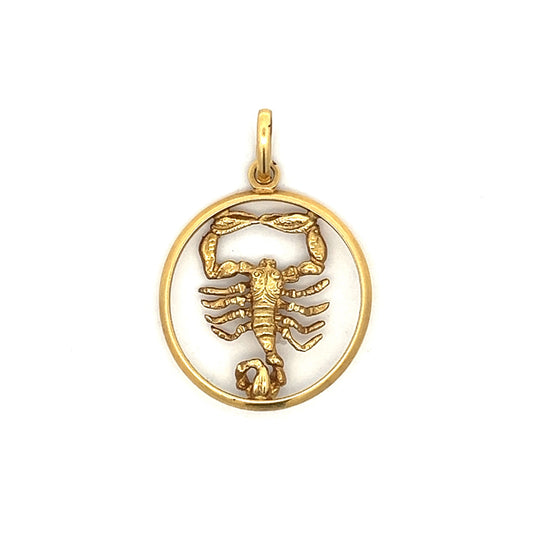 Vintage Scorpio Necklace Pendant in Yellow Gold