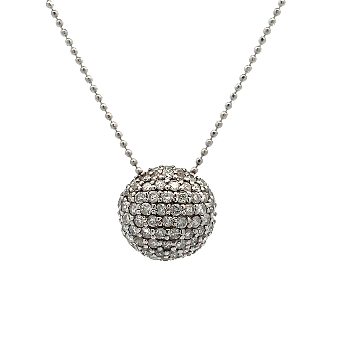 1.00 Diamond Pendant Necklace in 18k White Gold