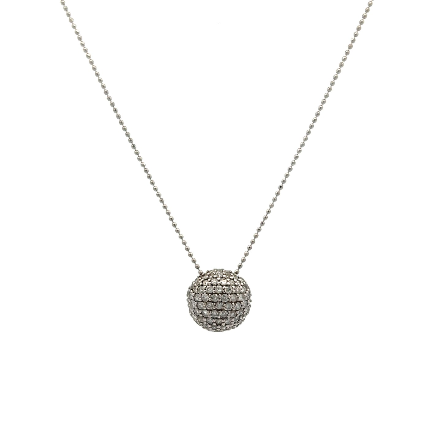 1.00 Diamond Pendant Necklace in 18k White Gold