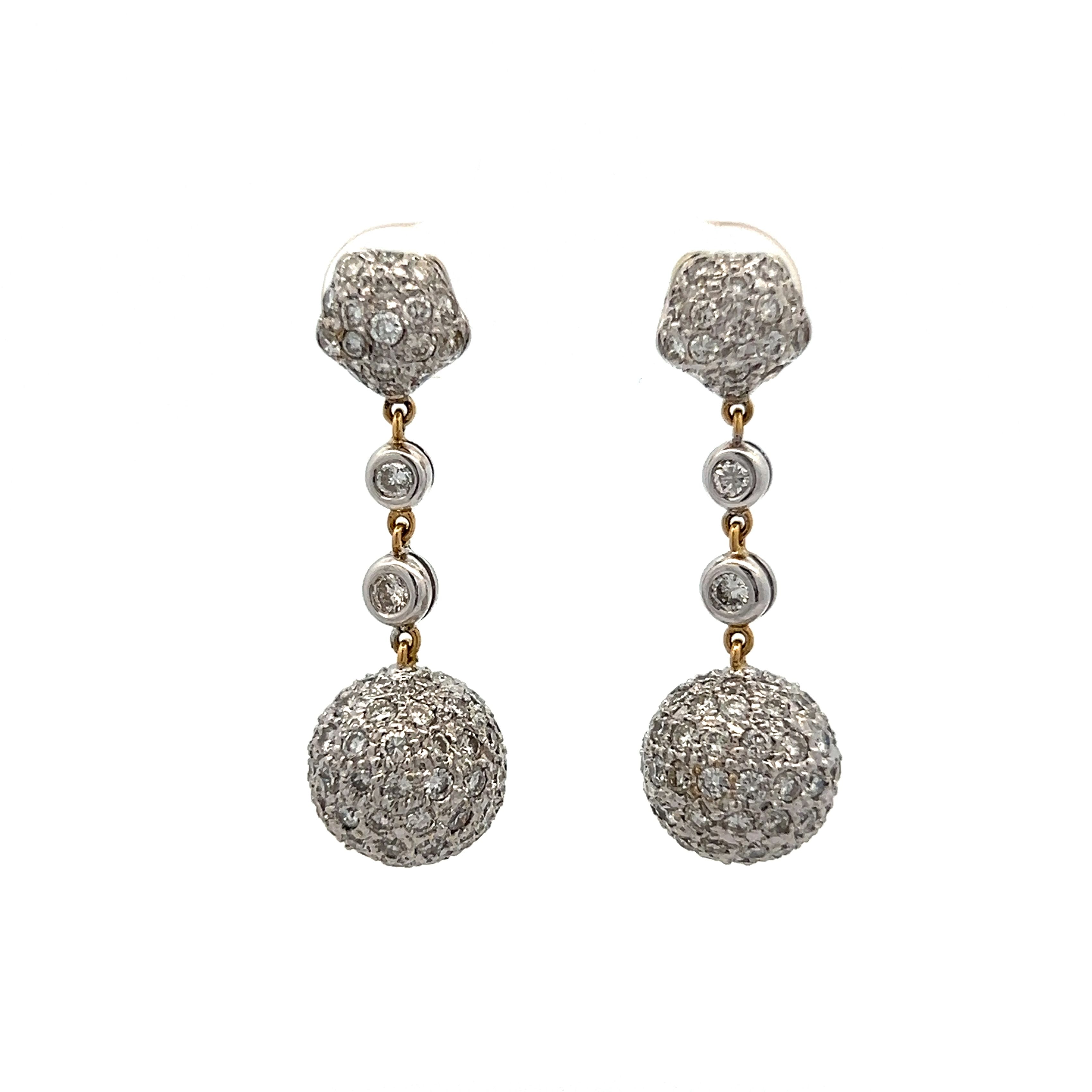 NEW 18K White Gold Diamond shops Drop Earrings