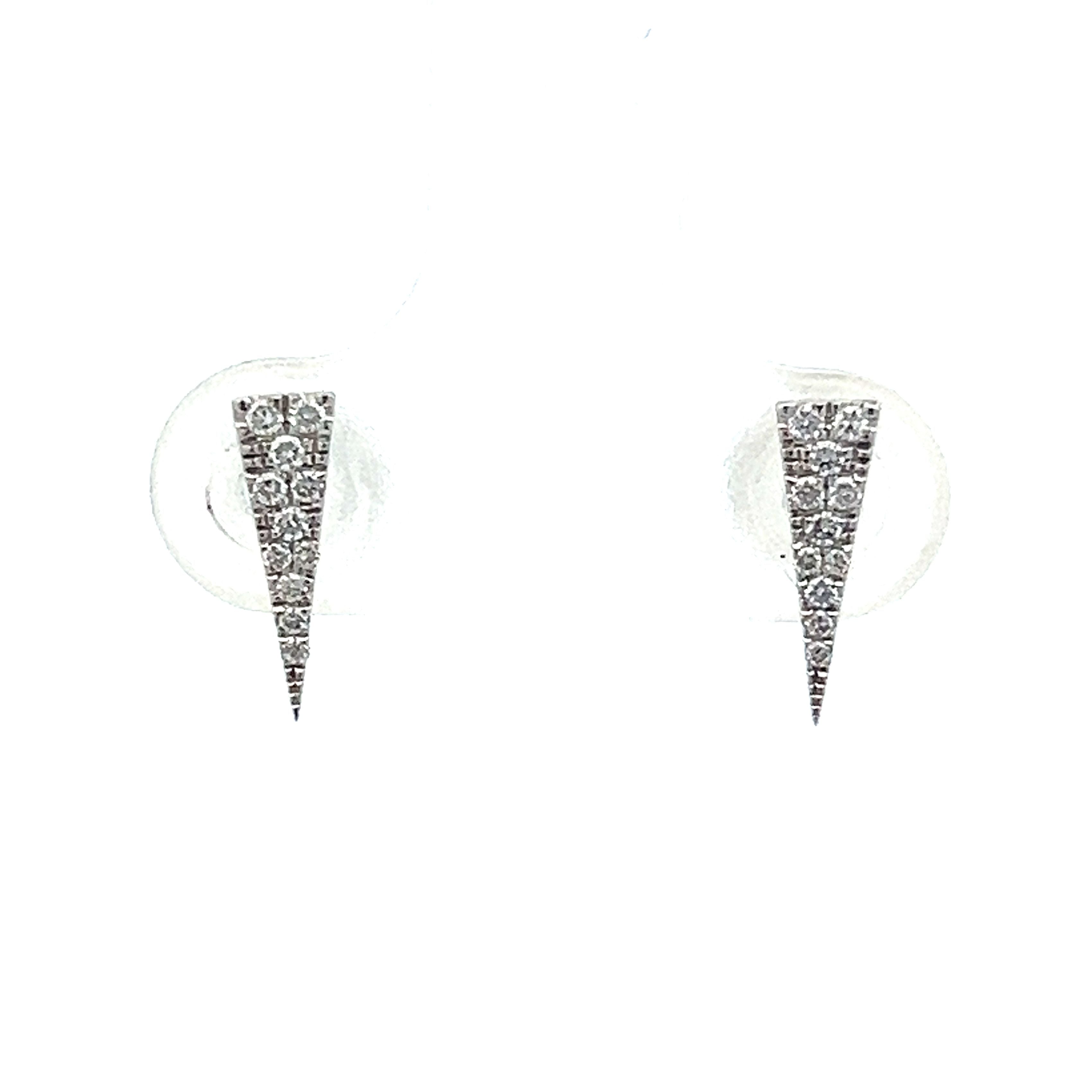 White gold triangle earrings sales