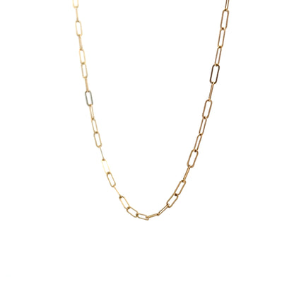 Paperclip Chain Necklace in 14k Yellow Gold