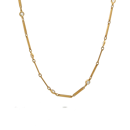 2.22 Round Brilliant Diamond Necklace in 18k Yellow Gold