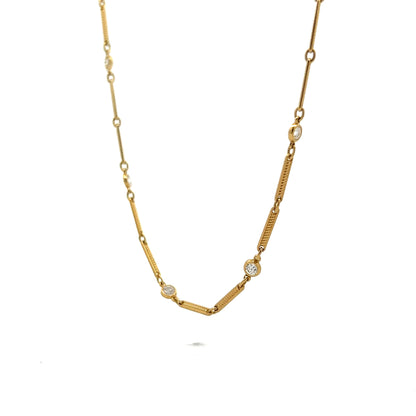 2.22 Round Brilliant Diamond Necklace in 18k Yellow Gold