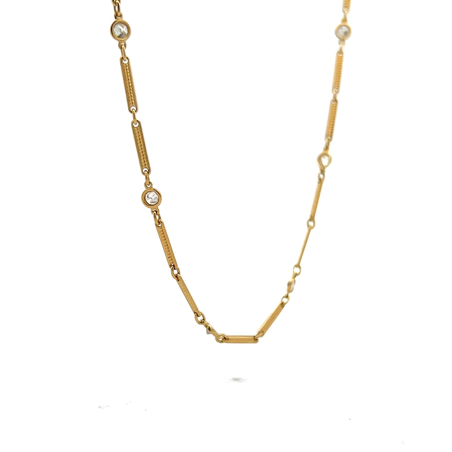 2.22 Round Brilliant Diamond Necklace in 18k Yellow Gold