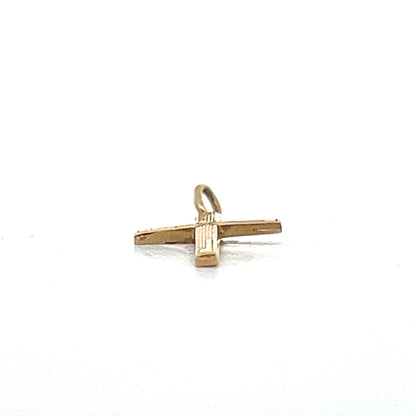 Vintage Mid-Century Cross Charm in 14k Yellow Gold