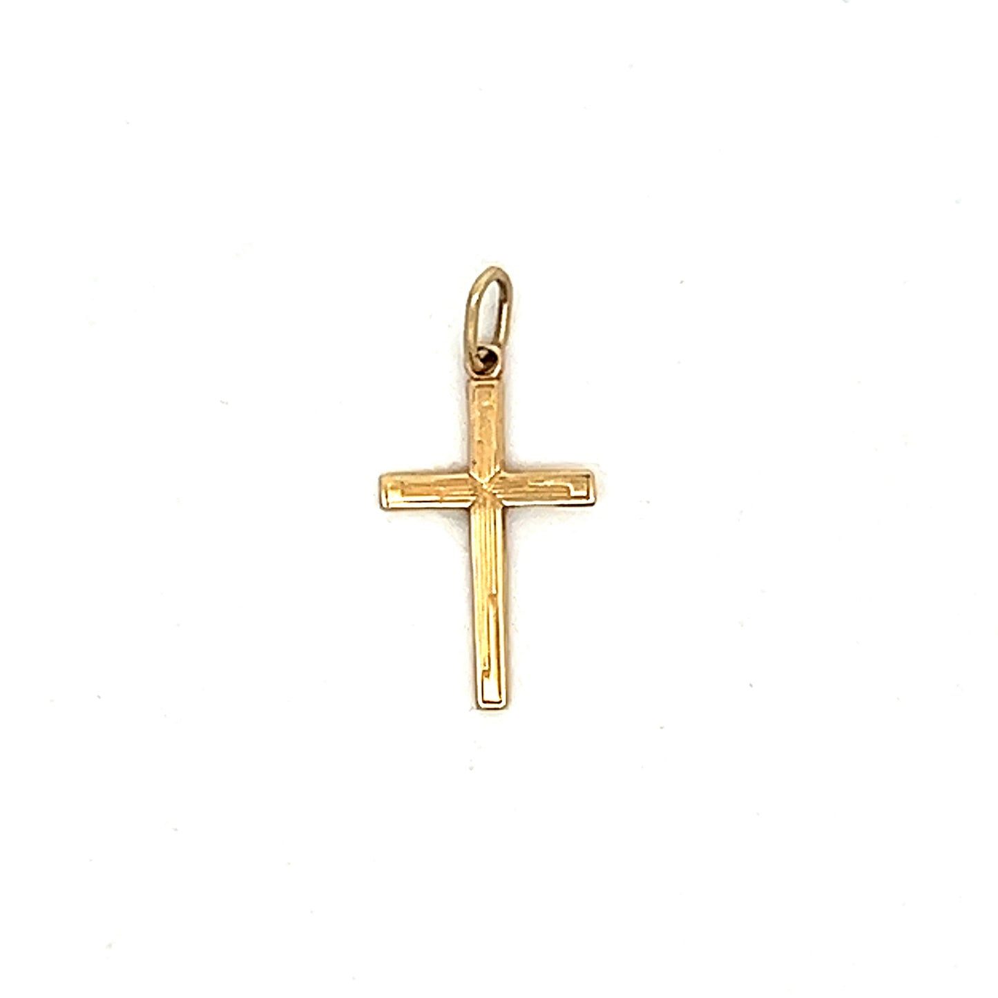 Vintage Mid-Century Cross Charm in 14k Yellow Gold