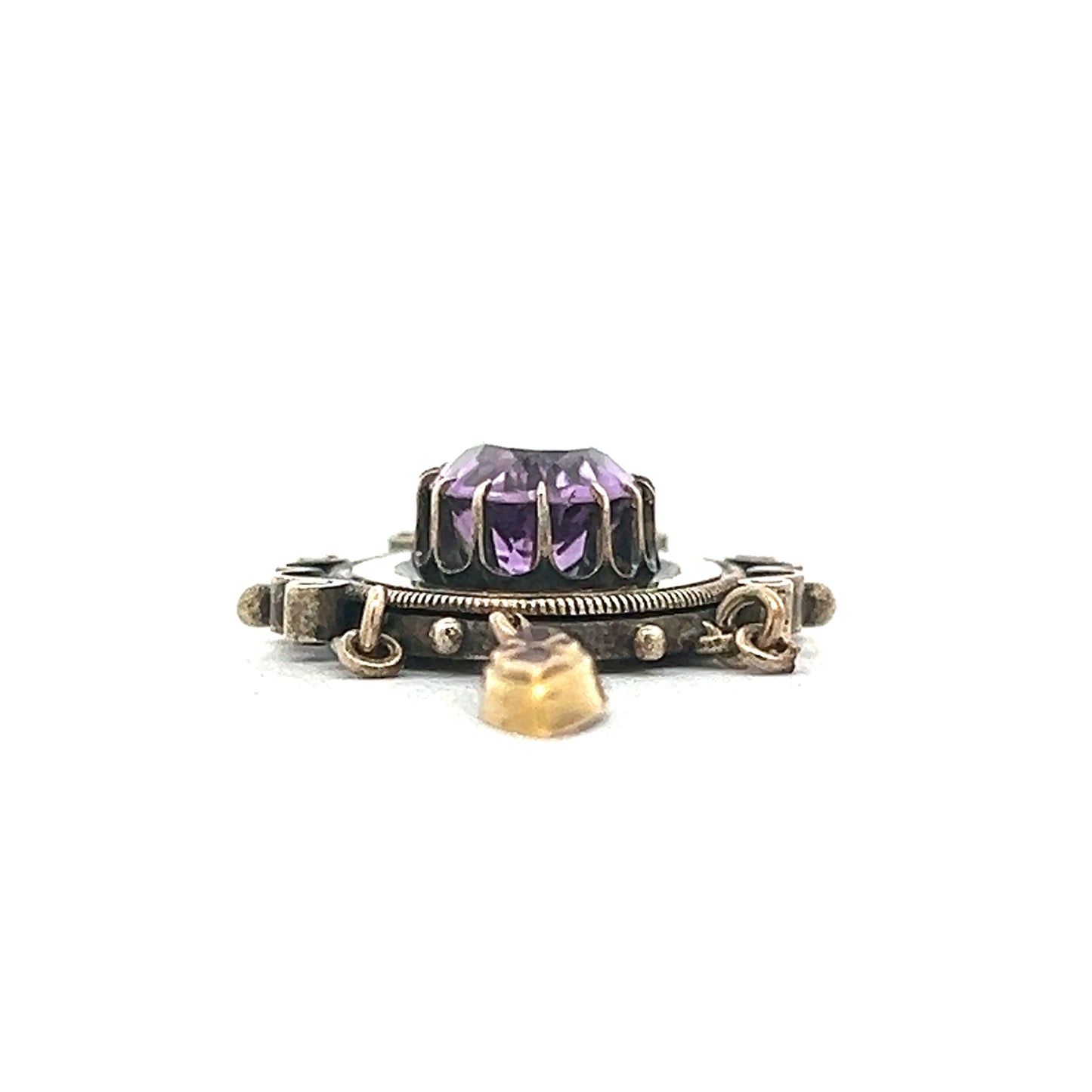 Victorian Oval Amethyst Pendant in 14k Yellow Gold