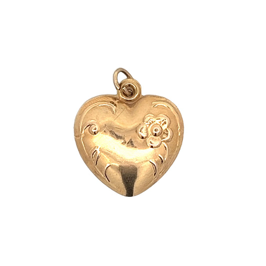 Vintage Victorian Heart Pendant in Yellow Gold
