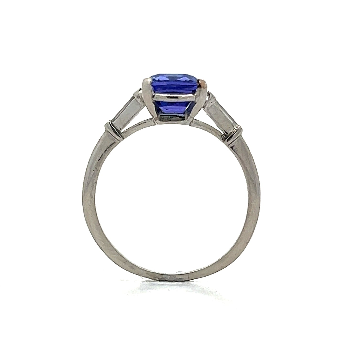 2.72 Cushion Cut Tanzanite Engagement Ring in 14k White Gold