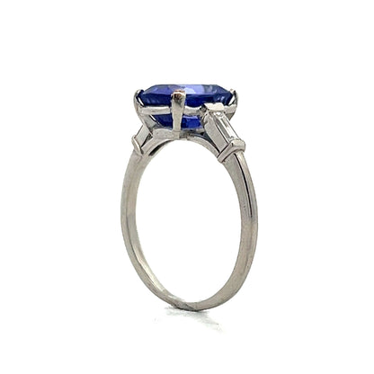 2.72 Cushion Cut Tanzanite Engagement Ring in 14k White Gold