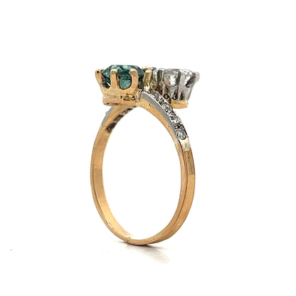 Vintage Victorian Toi Et Moi Engagement Ring in 18k Gold