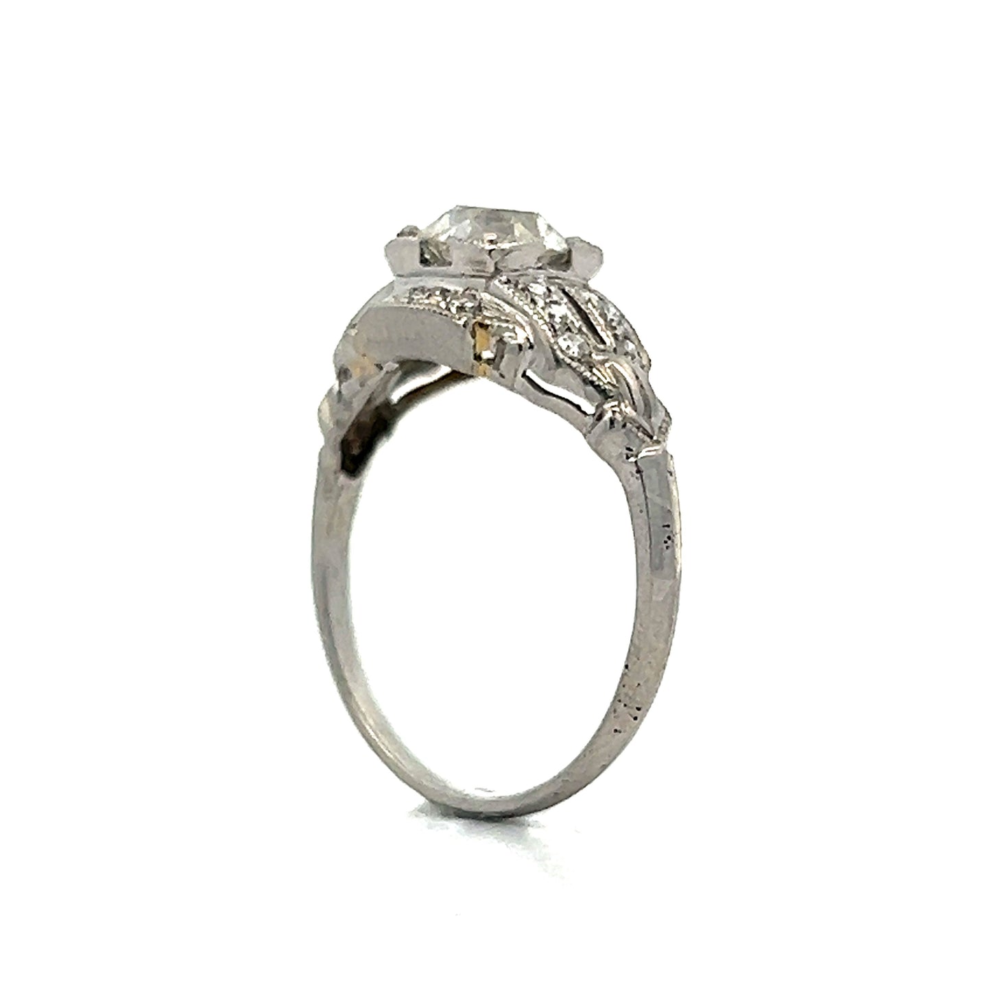 .86 Vintage Art Deco Diamond Engagement Ring in Platinum