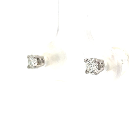 .22 Diamond Stud Earrings 14k White Gold