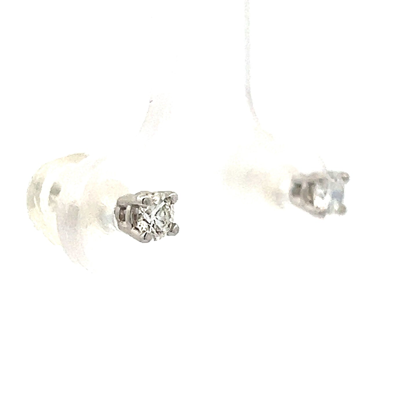 .22 Diamond Stud Earrings 14k White Gold