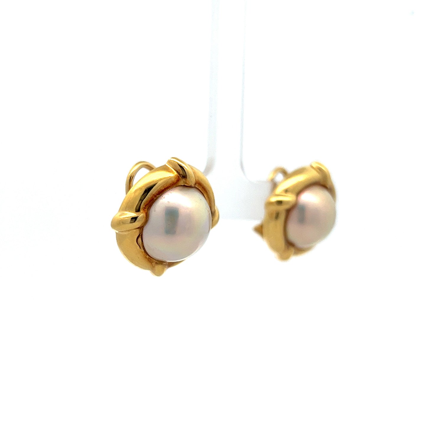 Tiffany & Co. Pearl Stud Earrings in 18k Yellow Gold