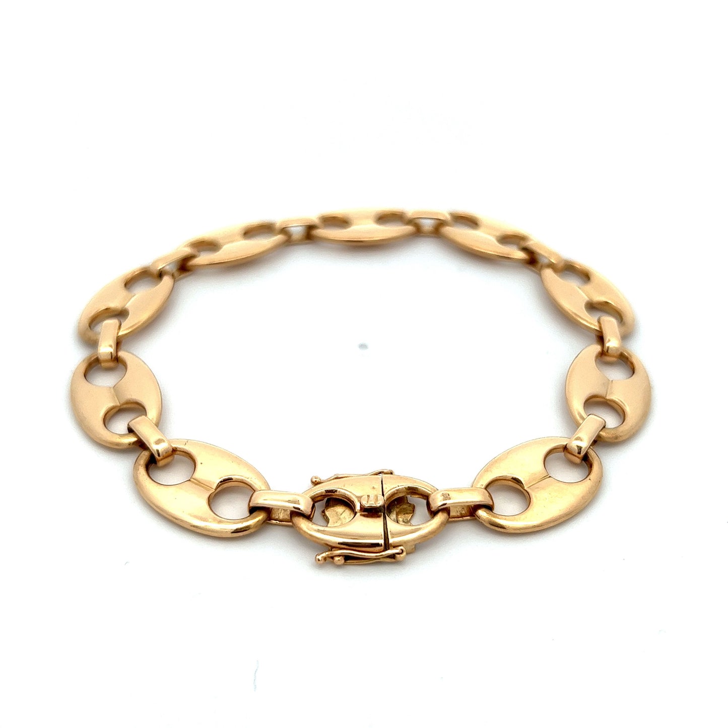 Wide Mariner Link Bracelet in 18k Yellow Gold