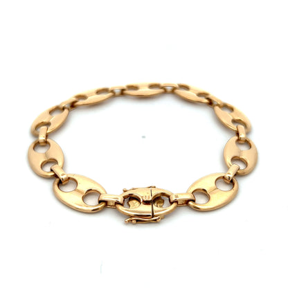 Wide Mariner Link Bracelet in 18k Yellow Gold