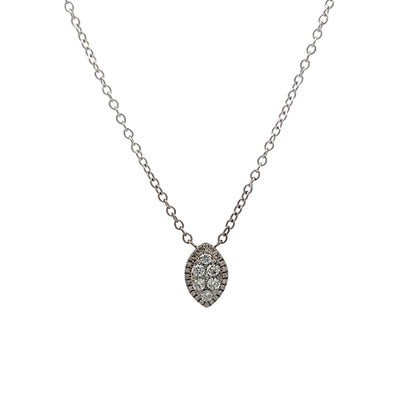 Marquis Shaped Diamond Pendant in 14k White Gold