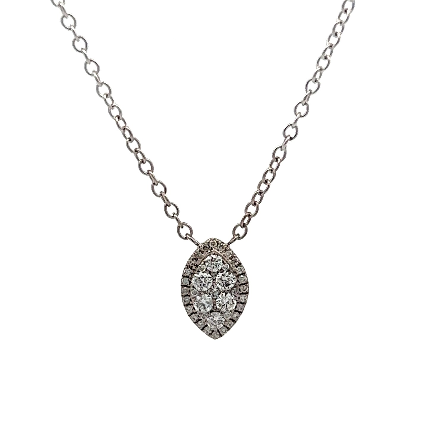 Marquis Shaped Diamond Pendant in 14k White Gold