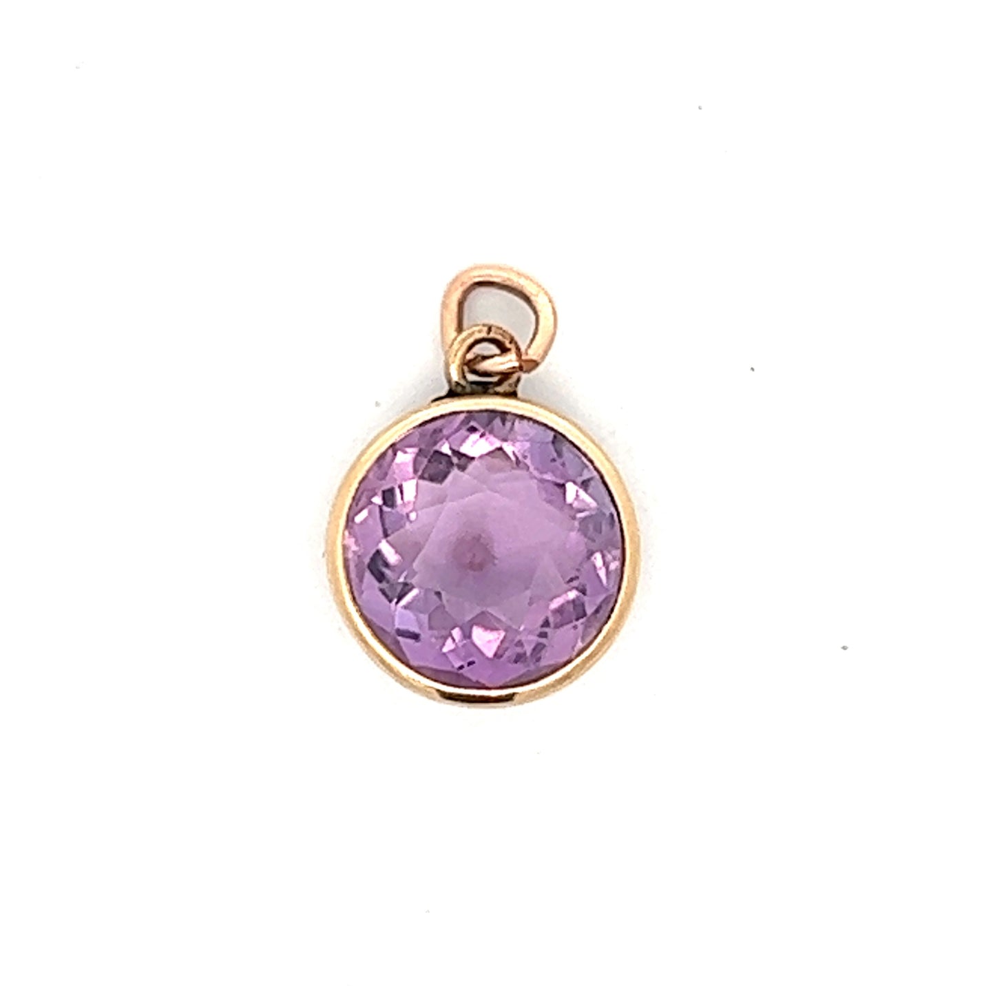 5.67 Amethyst Charm Necklace in in Yellow Gold