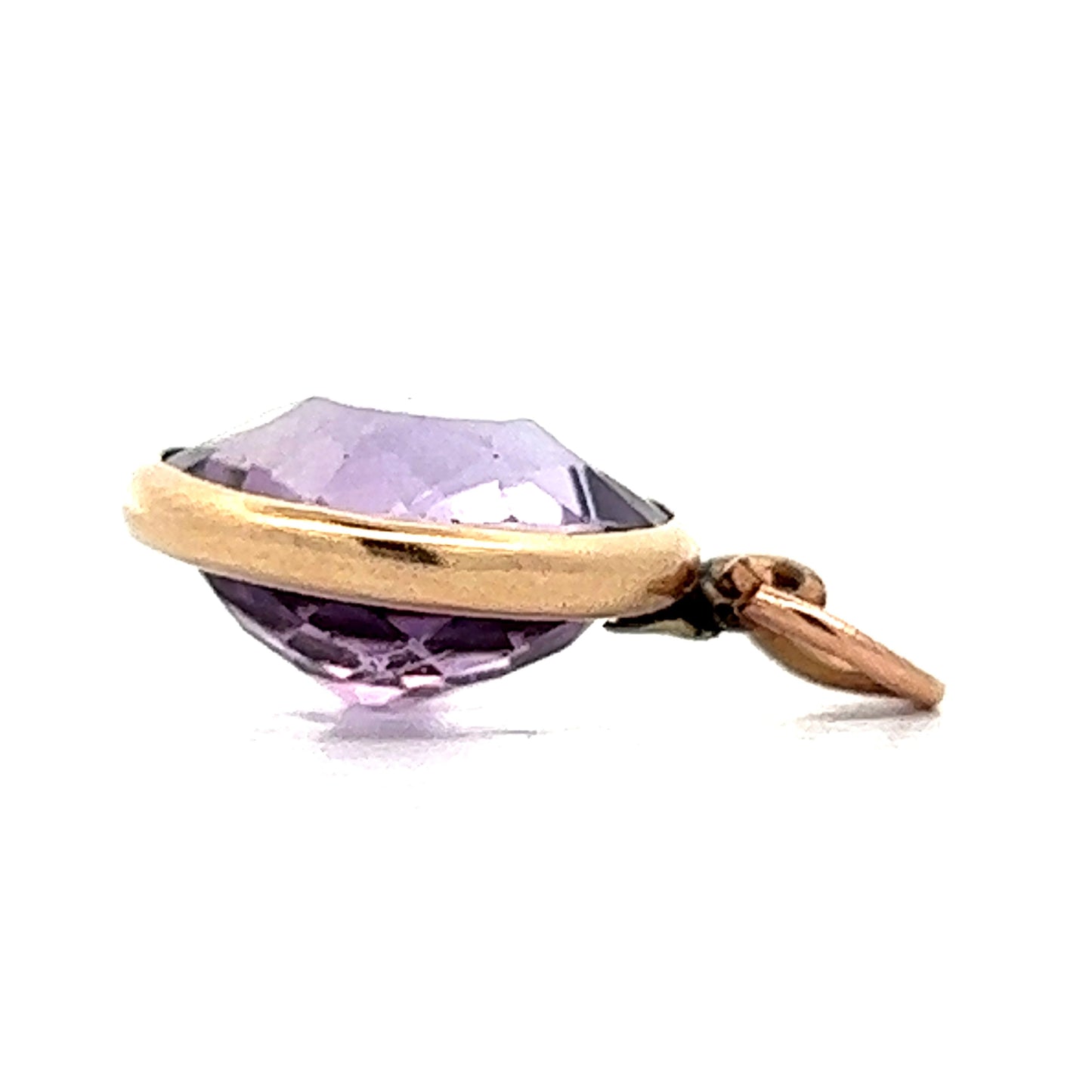 5.67 Amethyst Charm Necklace in in Yellow Gold