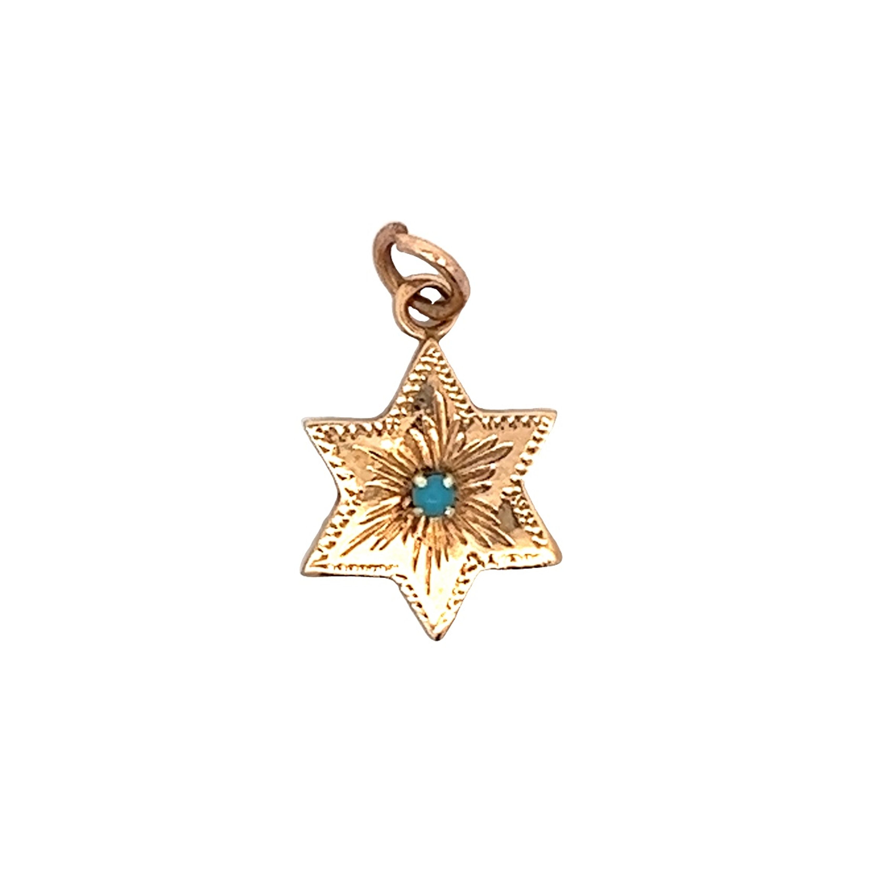 Antique Victorian Star of David Charm in Yellow Gold – Filigree