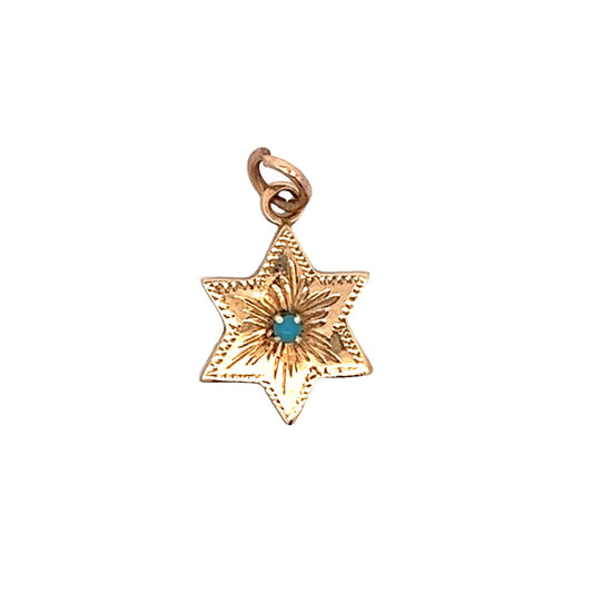 Antique Victorian Star of David Charm in Yellow Gold