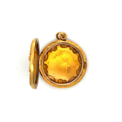 Art Nouveau Diamond Pendant Necklace in 14k Yellow Gold