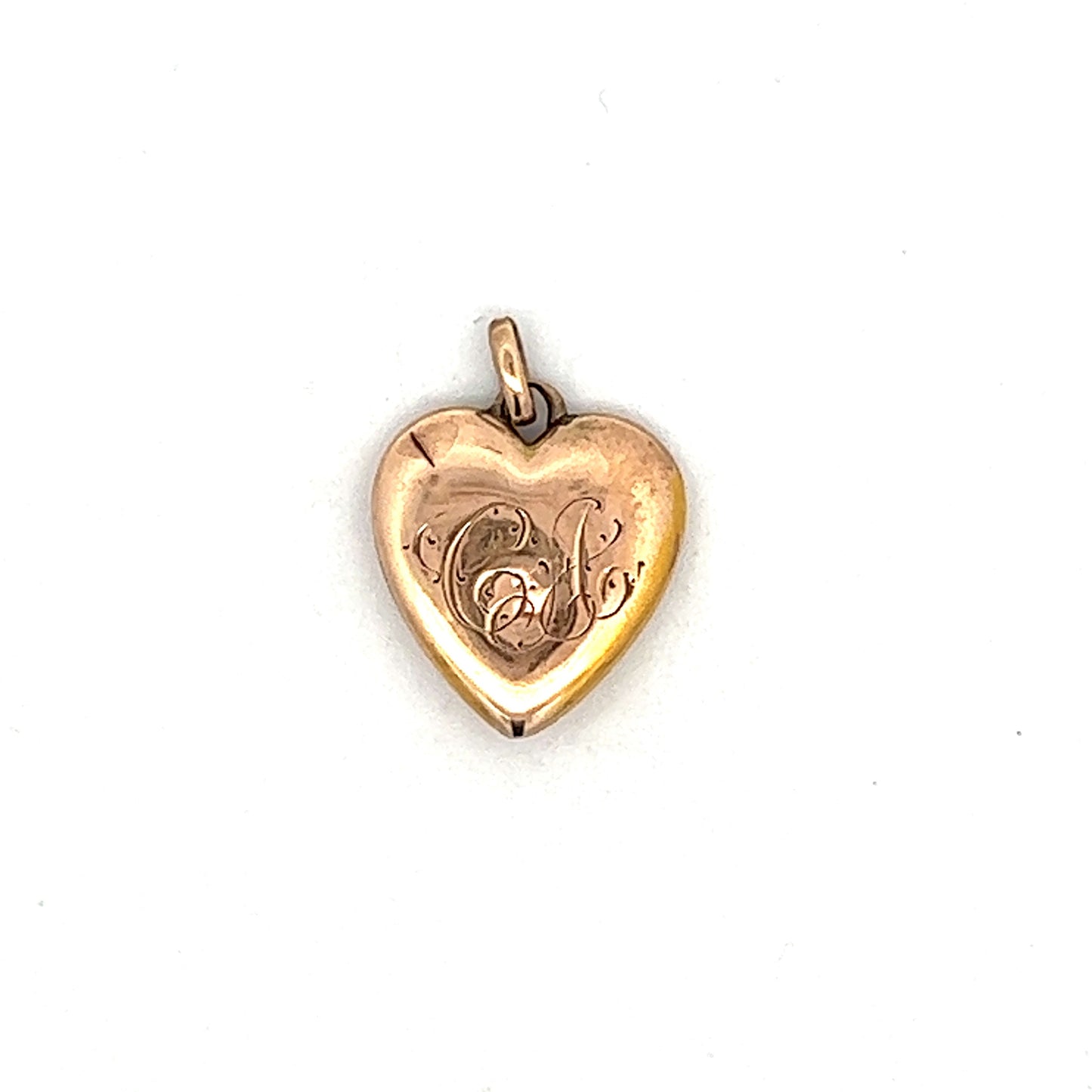 Vintage Victorian Diamond Heart Charm in Rose Gold