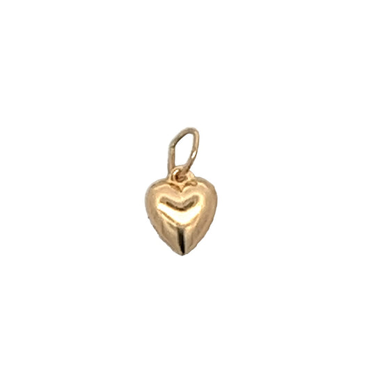 Vintage Puffy Heart Charm in 14k Yellow Gold