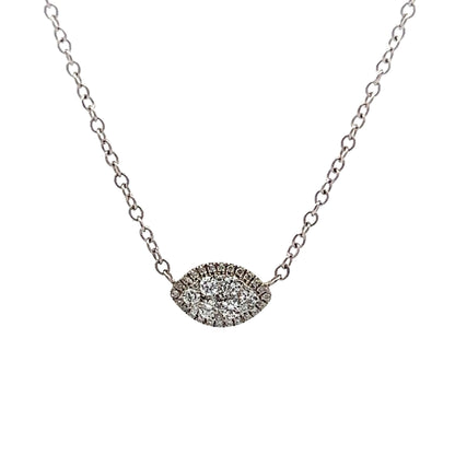 .21 Pave Diamond Pendant Necklace in 14k White Gold