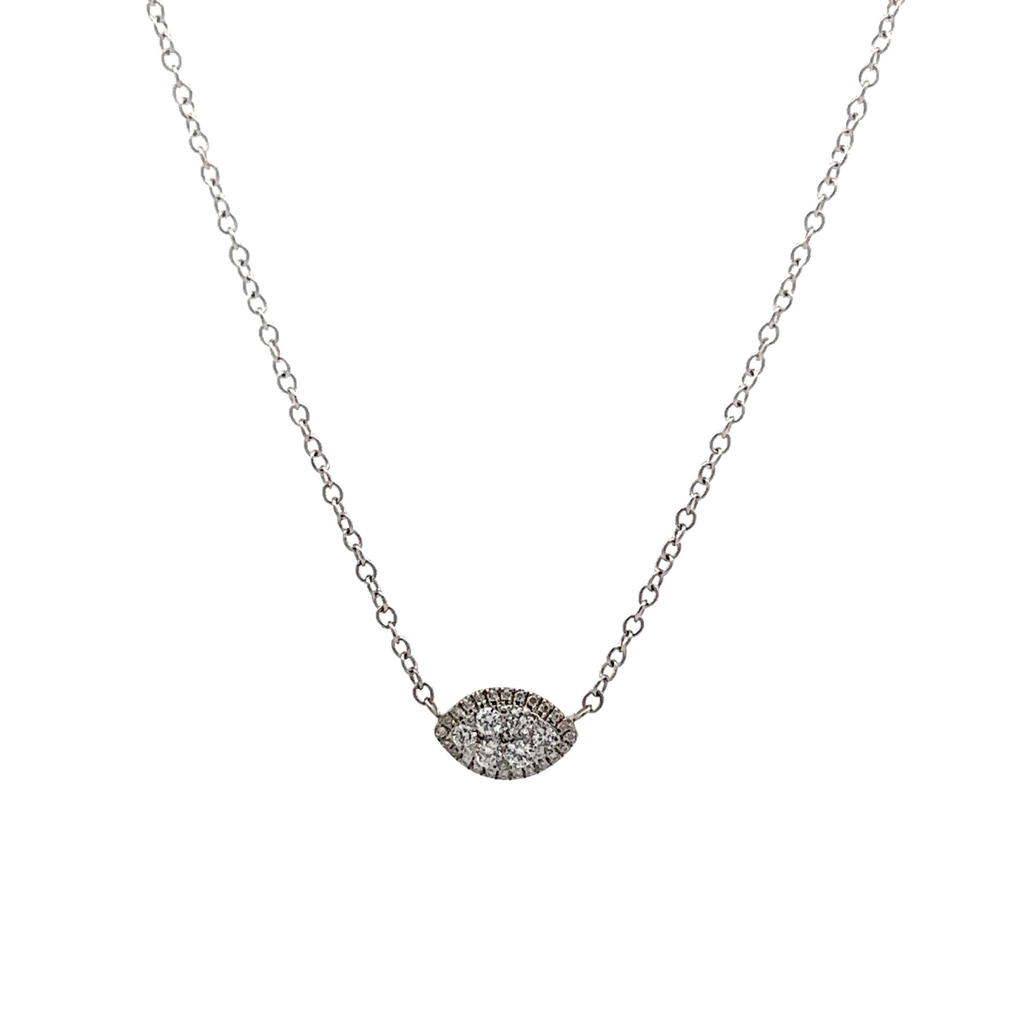 .21 Pave Diamond Pendant Necklace in 14k White Gold