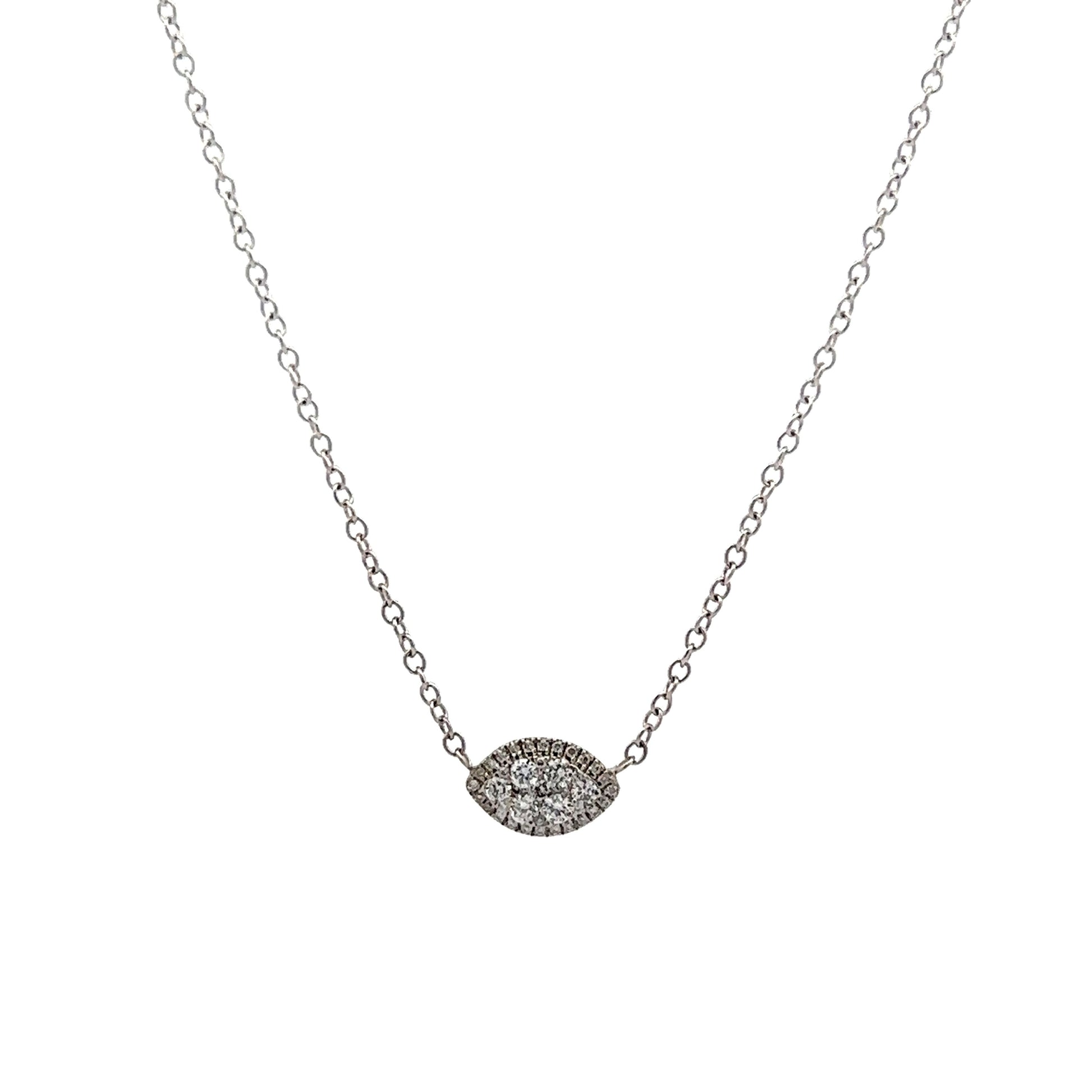 .21 Pave Diamond Pendant Necklace in 14k White Gold