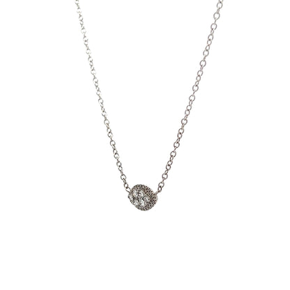 .21 Pave Diamond Pendant Necklace in 14k White Gold