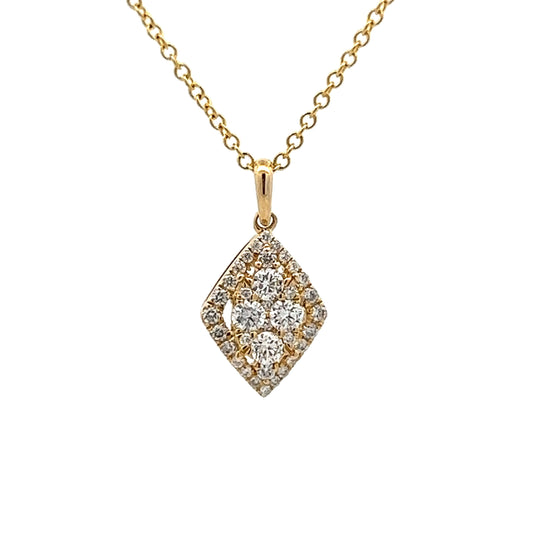 .20 Diamond Pendant Necklace in 14k Yellow Gold