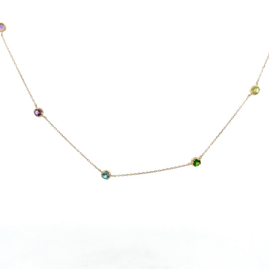 1.21 Multi-Gemstone Necklace in 14k Yellow Gold