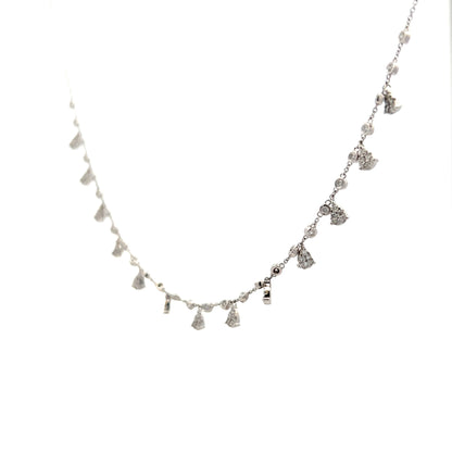 1.01 Diamond Pave Necklace in 14k White Gold