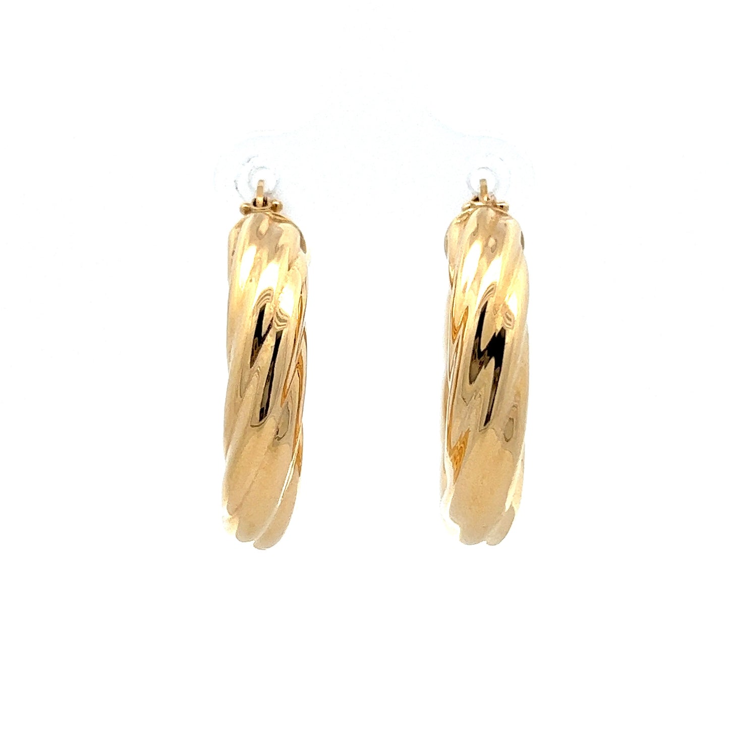 Chunky Twisted Hoop Earrings in 14k Yellow Gold