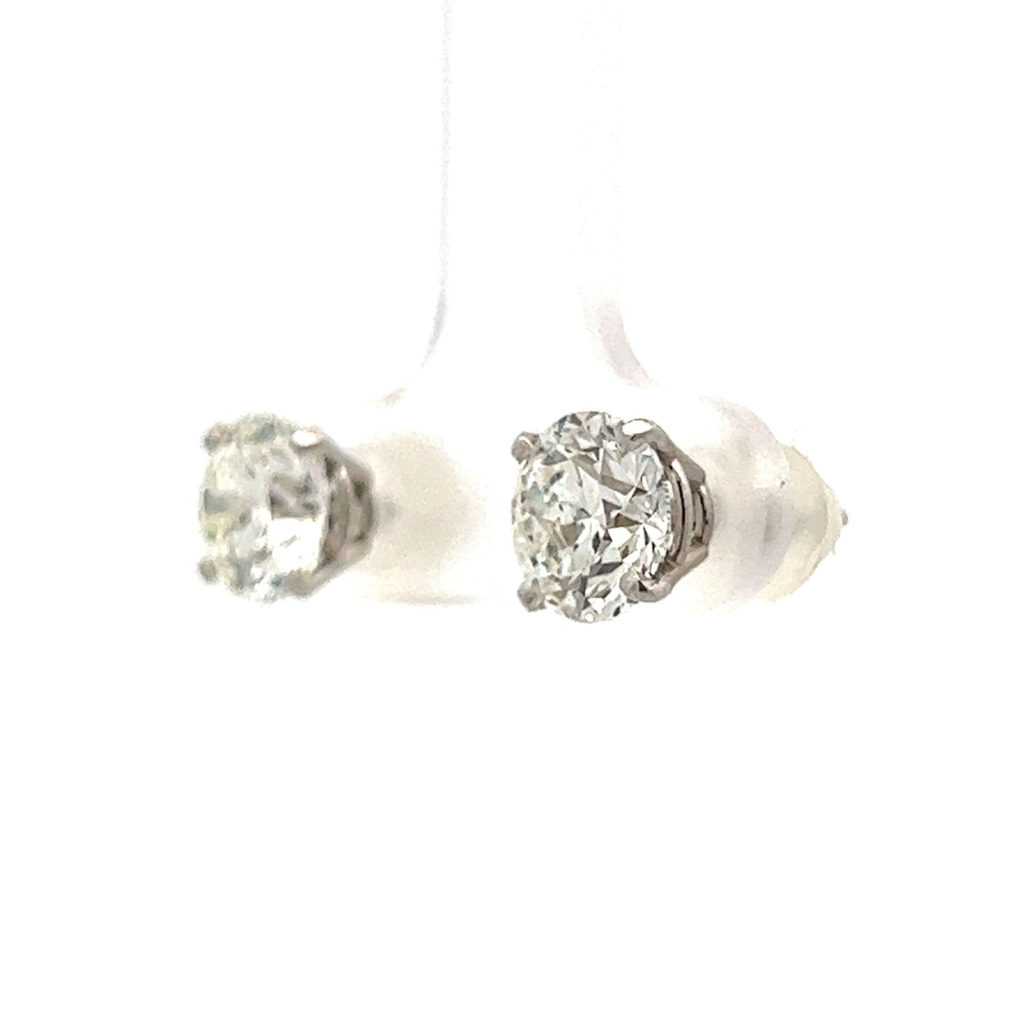 3.00 Carat Diamond Stud Earrings in 14k White Gold