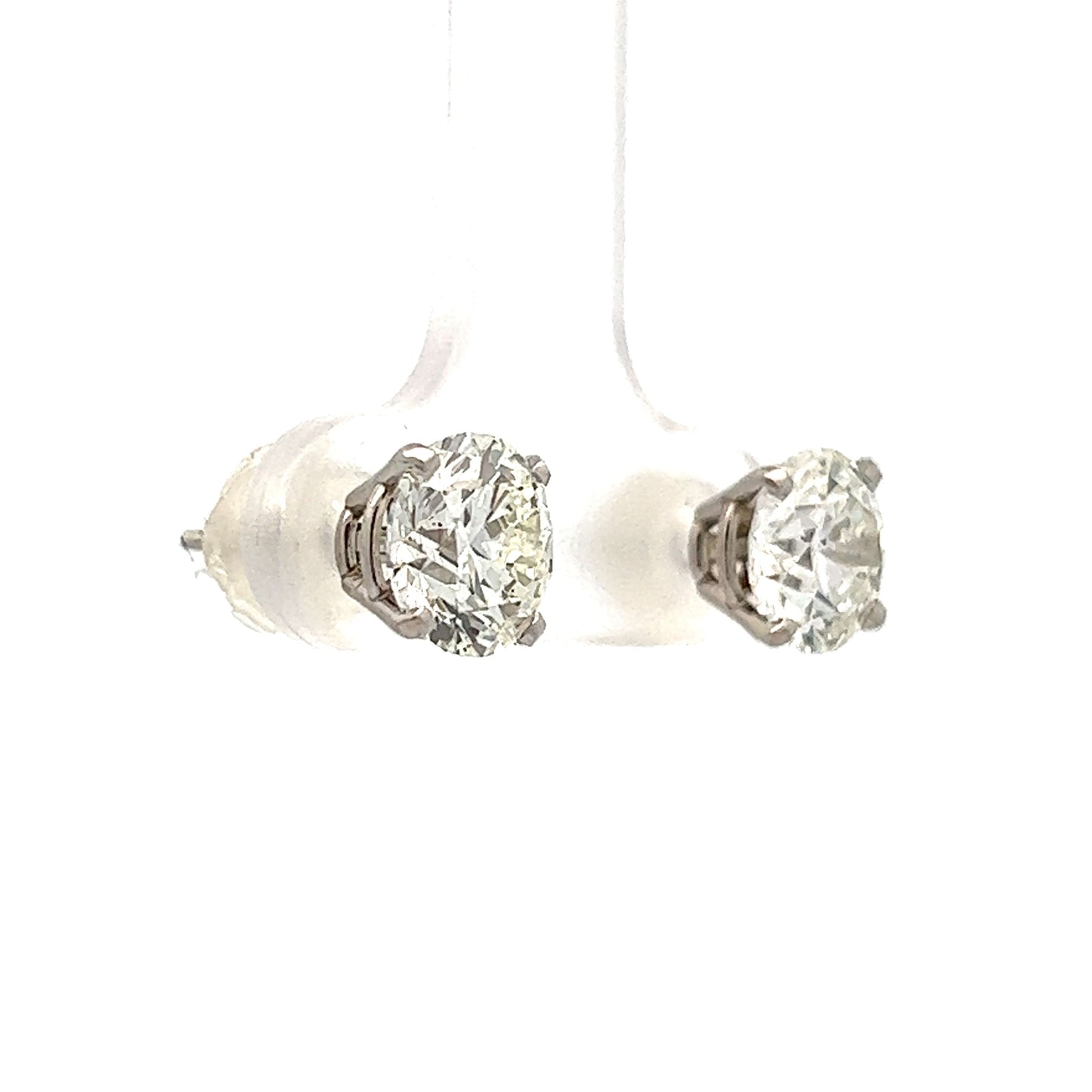 3.00 Carat Diamond Stud Earrings in 14k White Gold