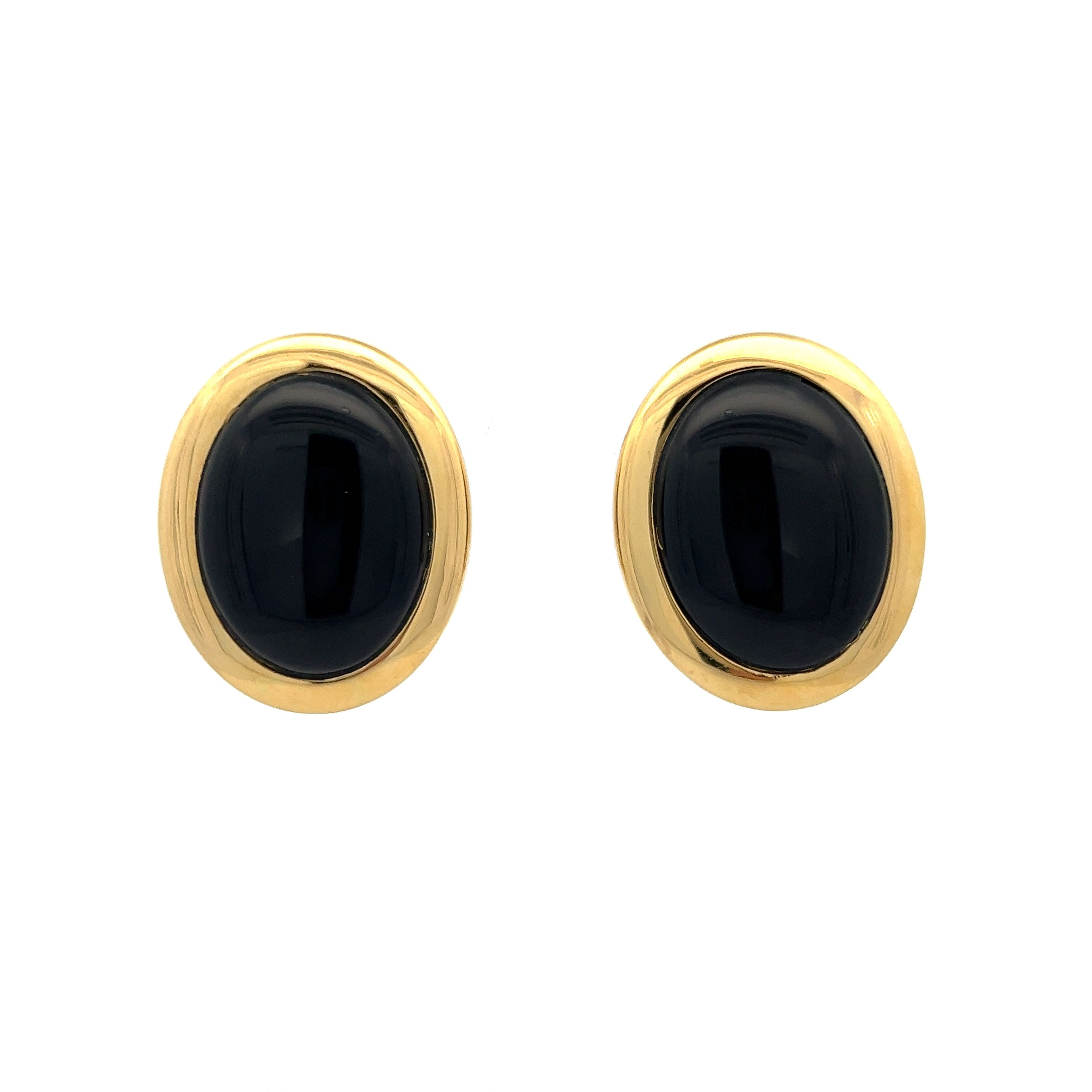 Black faceted onyx offers earrings with gold semi-circles, gift for her, elegant and unique