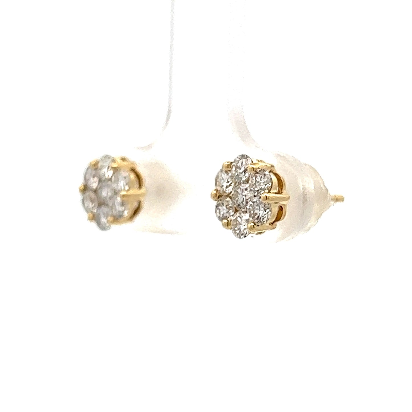 .75 Round Brilliant Diamond Stud Earrings in Yellow Gold