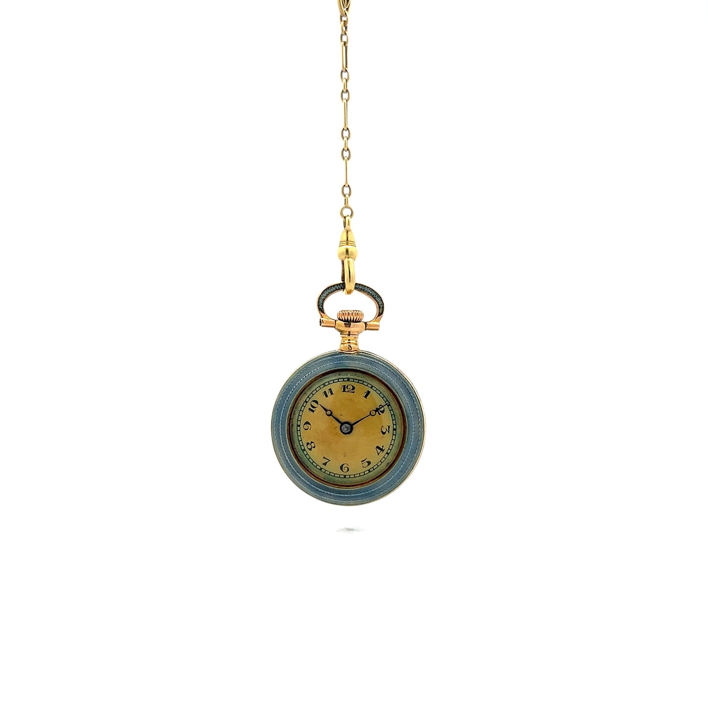 Victorian Diamond Watch Pendant in 14k Yellow Gold