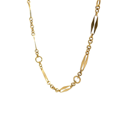 Antique Victorian Chain Necklace in 18k Yellow Gold